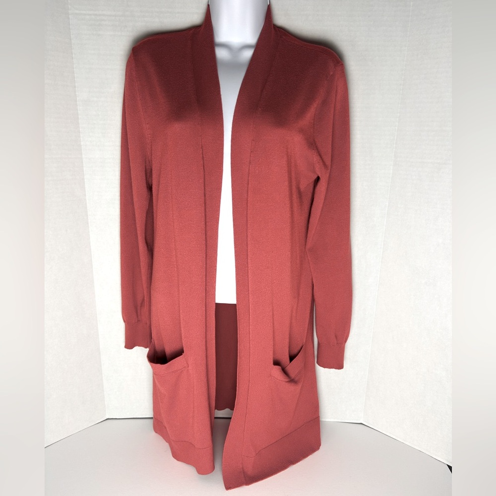LOVE ELLIE CORAL LONG SLEEVE CARDIGAN W/FRONT POCKETS WOMENS MEDIUM
